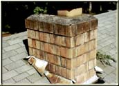 Chimney cleaning �Before� Jet Clean removed the moss and unsightly stains from the mortar and the brick.